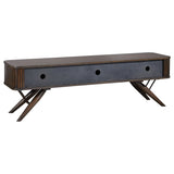 Valna 71" Mid-Century TV Stand with Sliding Doors - Warm Walnut Veneer Media Console – view 6