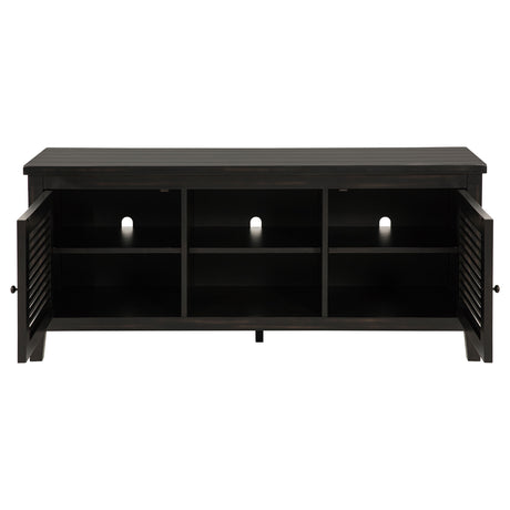 Concord 60" TV Stand with Louvered Doors - Rustic Distressed Java with Planked Top – view 4
