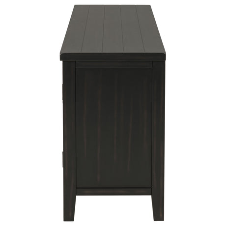 Concord 60" TV Stand with Louvered Doors - Rustic Distressed Java with Planked Top – view 6