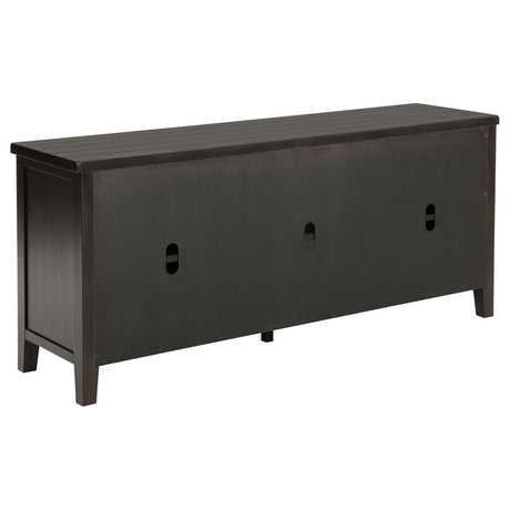 Concord 60" TV Stand with Louvered Doors - Rustic Distressed Java with Planked Top – view 7