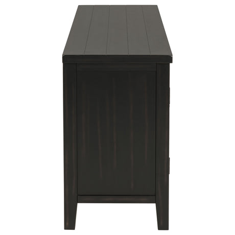 Concord 60" TV Stand with Louvered Doors - Rustic Distressed Java with Planked Top – view 10