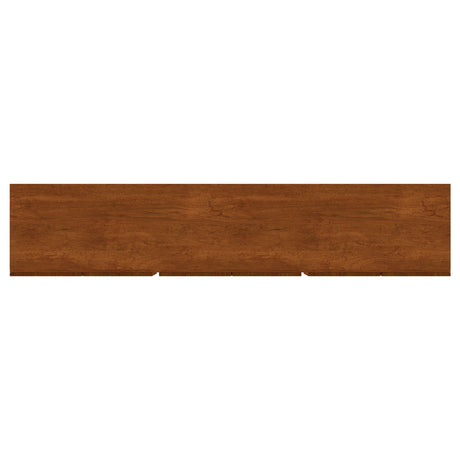 Trask 86" Solid Mango Wood TV Stand - Six-Door Media Console in Mango Brown with Metal Legs – view 9