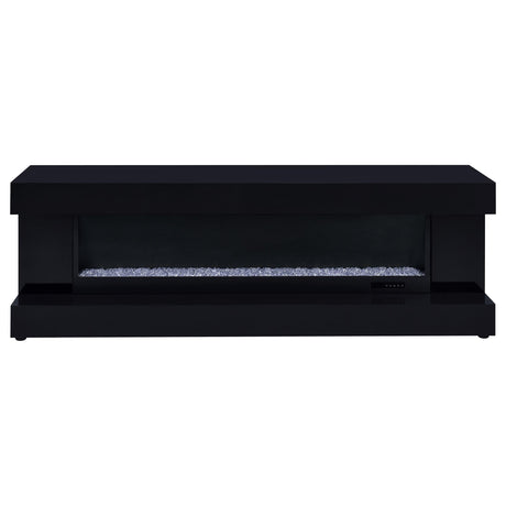 Mallory 71" Fireplace TV Stand with Bluetooth Speaker - Black High Gloss with Color-Changing Flame Display – view 3