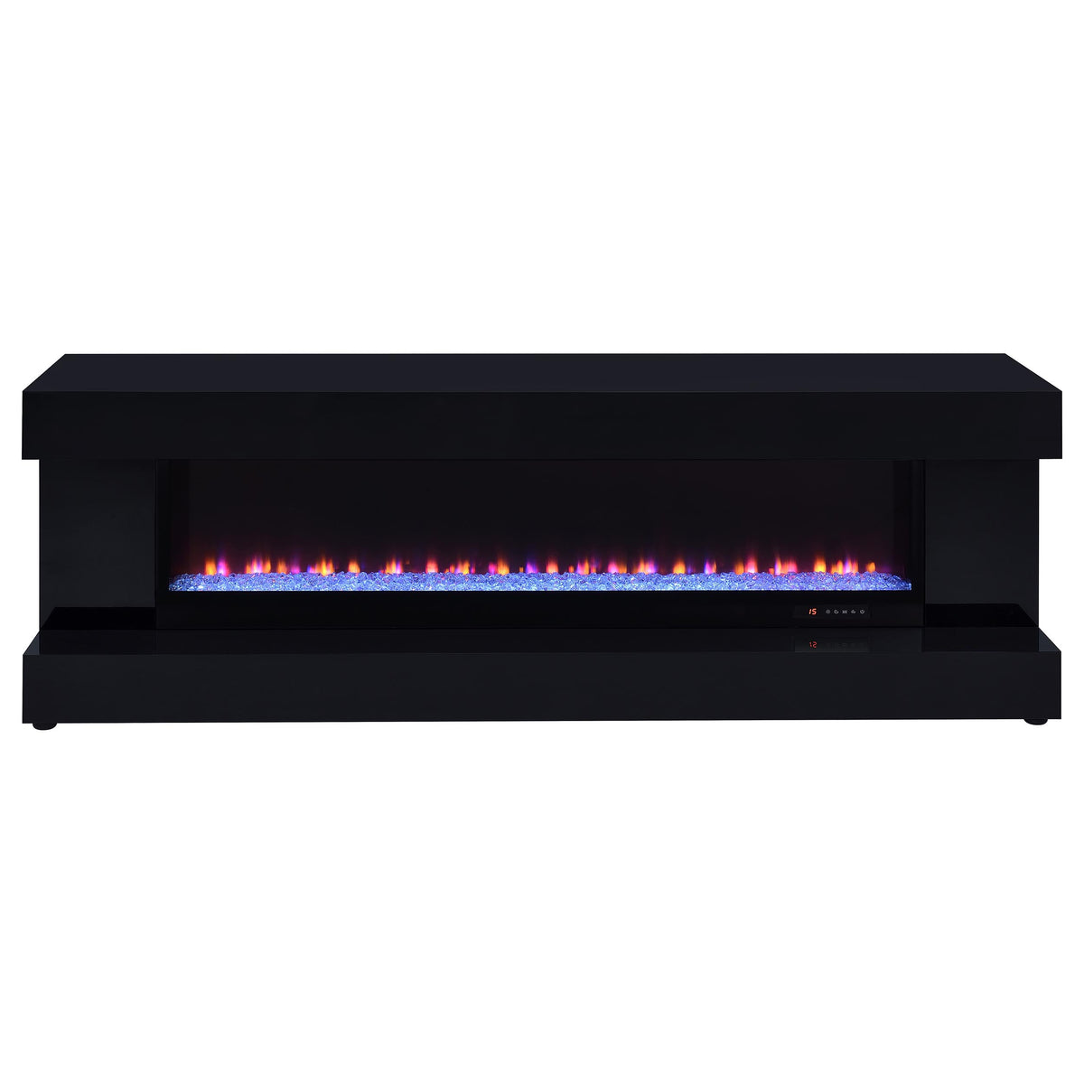Mallory 71" Fireplace TV Stand with Bluetooth Speaker - Black High Gloss with Color-Changing Flame Display – view 4