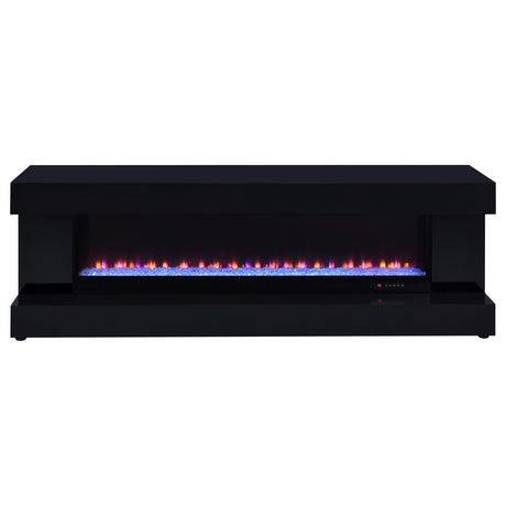 Mallory 71" Fireplace TV Stand with Bluetooth Speaker - Black High Gloss with Color-Changing Flame Display – view 4