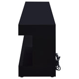 Mallory 71" Fireplace TV Stand with Bluetooth Speaker - Black High Gloss with Color-Changing Flame Display – view 5