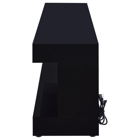 Mallory 71" Fireplace TV Stand with Bluetooth Speaker - Black High Gloss with Color-Changing Flame Display – view 5