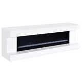 Mallory 71" Fireplace TV Stand with Flame Visualizer & Bluetooth Speaker - 
