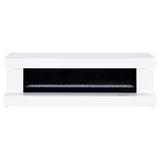 Mallory 71" Fireplace TV Stand with Flame Visualizer & Bluetooth Speaker - White High Gloss – view 3