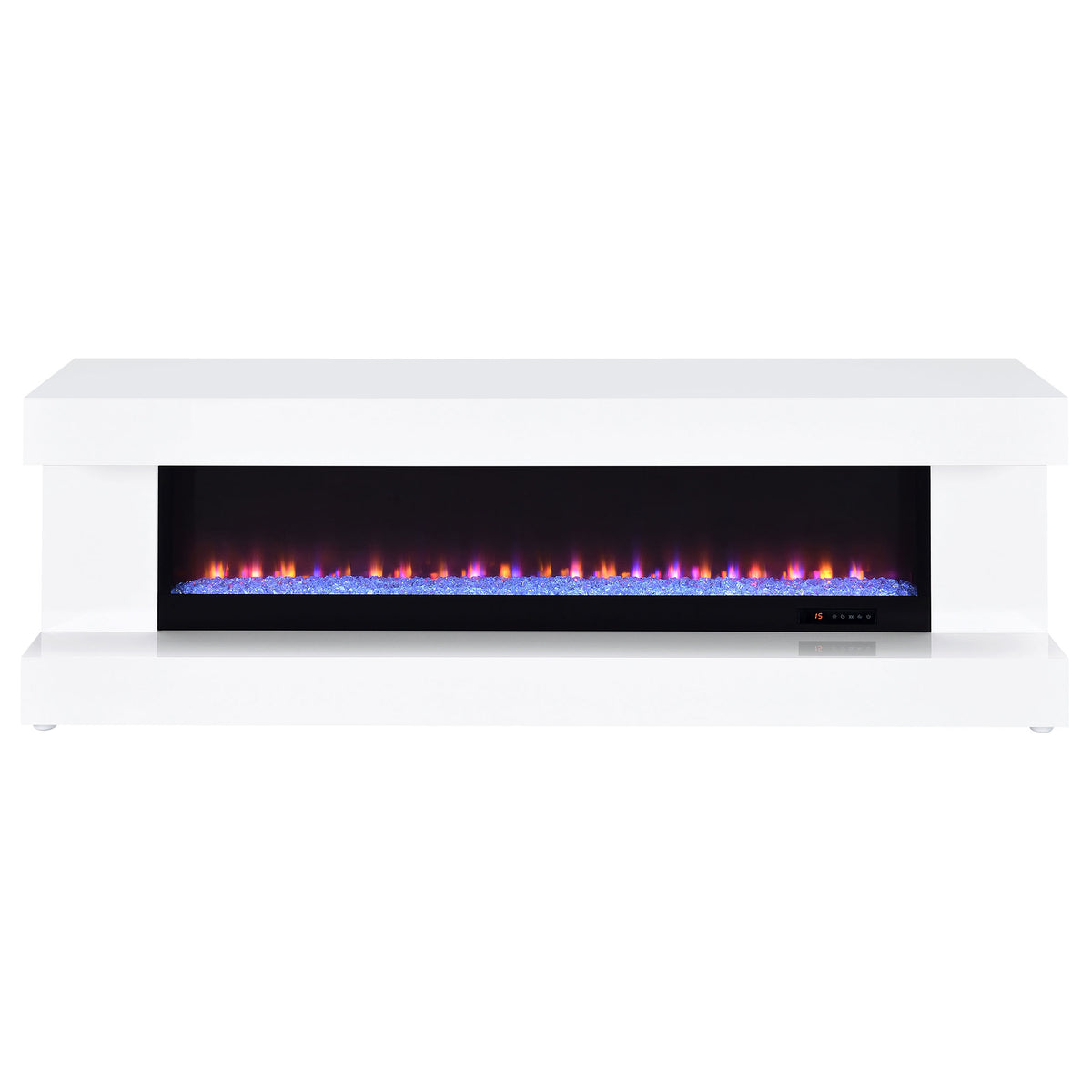 Mallory 71" Fireplace TV Stand with Flame Visualizer & Bluetooth Speaker - White High Gloss – view 4