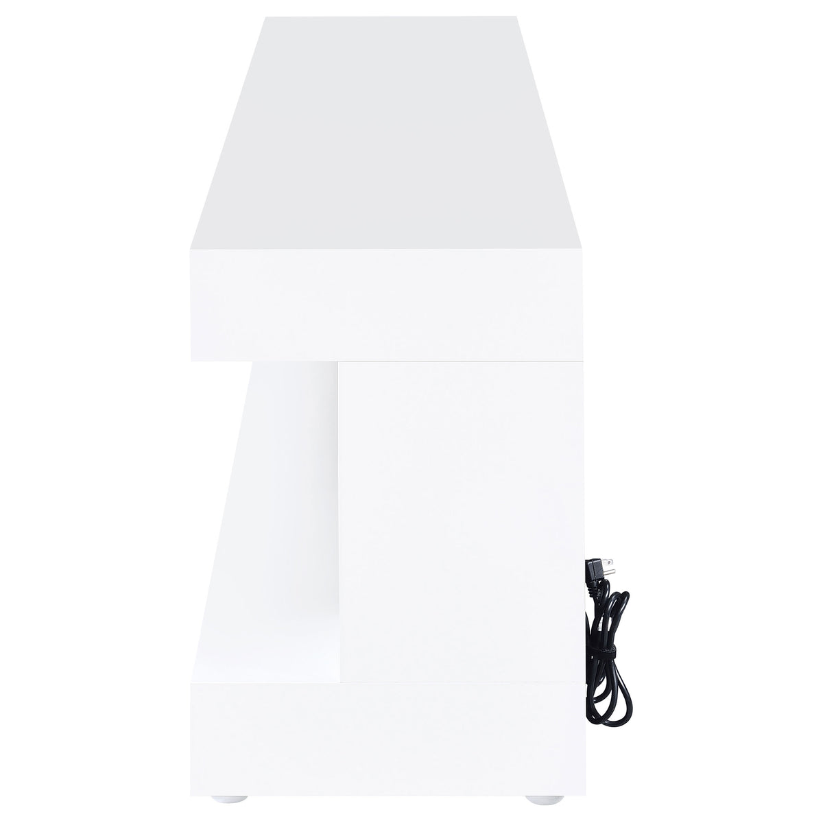 Mallory 71" Fireplace TV Stand with Flame Visualizer & Bluetooth Speaker - White High Gloss – view 5
