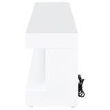 Mallory 71" Fireplace TV Stand with Flame Visualizer & Bluetooth Speaker - White High Gloss – view 5