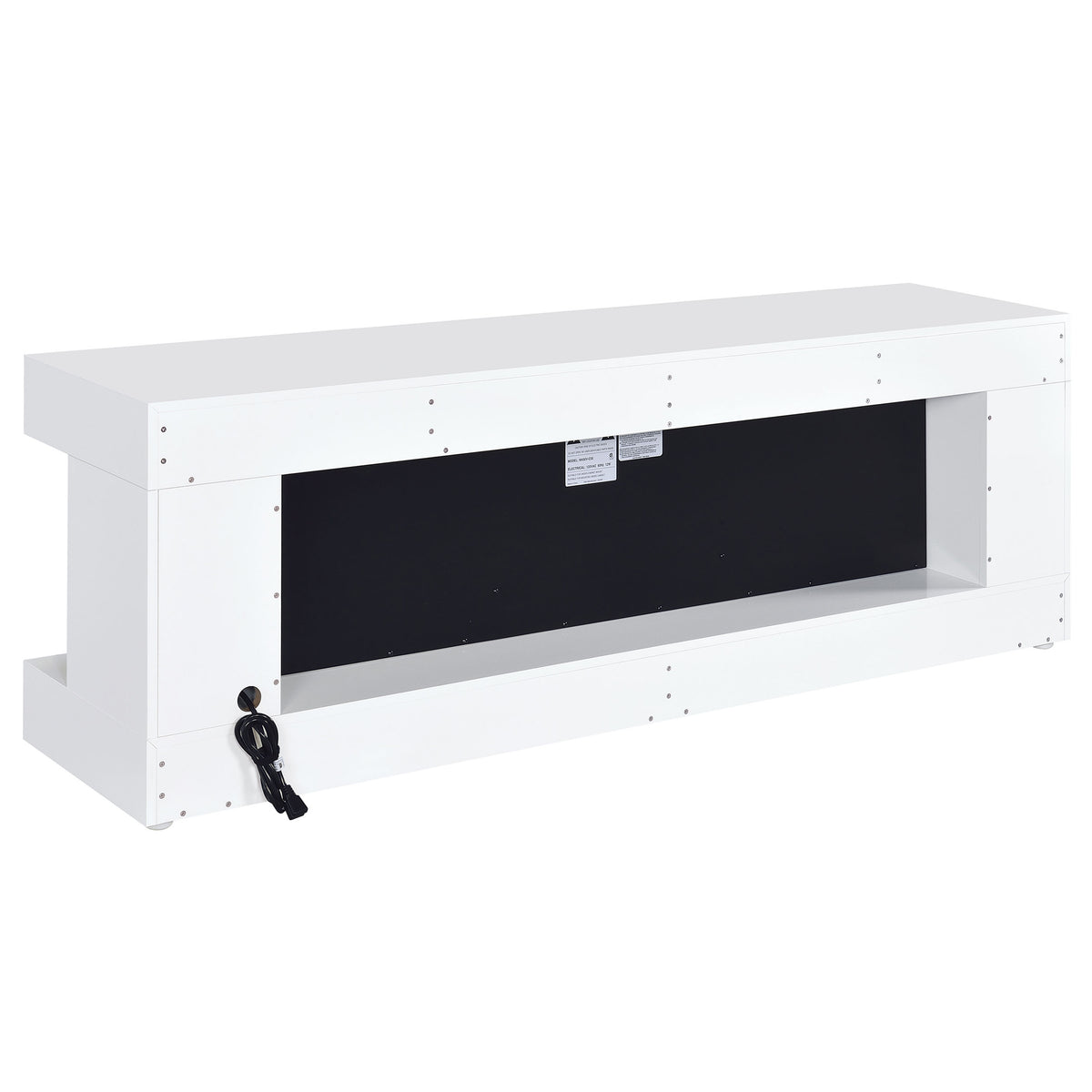 Mallory 71" Fireplace TV Stand with Flame Visualizer & Bluetooth Speaker - White High Gloss – view 6