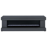 Mallory 71" Fireplace TV Stand with Bluetooth Speaker - Grey High Gloss with Flame Visualizer – view 3