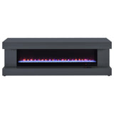 Mallory 71" Fireplace TV Stand with Bluetooth Speaker - Grey High Gloss with Flame Visualizer – view 4