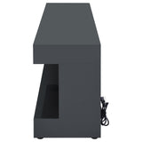 Mallory 71" Fireplace TV Stand with Bluetooth Speaker - Grey High Gloss with Flame Visualizer – view 5
