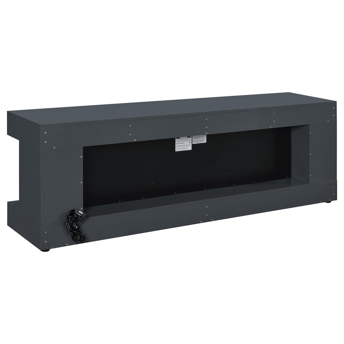 Mallory 71" Fireplace TV Stand with Bluetooth Speaker - Grey High Gloss with Flame Visualizer – view 6