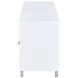 Casey 60" TV Stand with 2 Drawers - Contemporary White with Chrome Accents – view 5