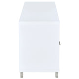 Casey 60" TV Stand with 2 Drawers - Contemporary White with Chrome Accents – view 7