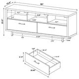 Casey 60" TV Stand with 2 Drawers - Contemporary White with Chrome Accents – view 9