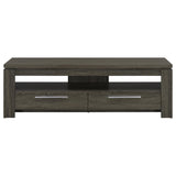 Elkton 59" TV Stand with 2 Drawers & Floating Top - Weathered Grey with Silver Hardware, Fits TVs up to 65" – view 4