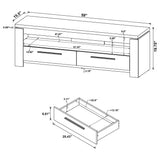 Elkton 59" TV Stand with 2 Drawers & Floating Top - Weathered Grey with Silver Hardware, Fits TVs up to 65" – view 10