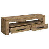 Elkton 59" 2-Drawer TV Stand - Rough Sawn Rustic Mango Finish with Black Pulls – view 3