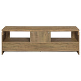 Elkton 59" 2-Drawer TV Stand - Rough Sawn Rustic Mango Finish with Black Pulls – view 8
