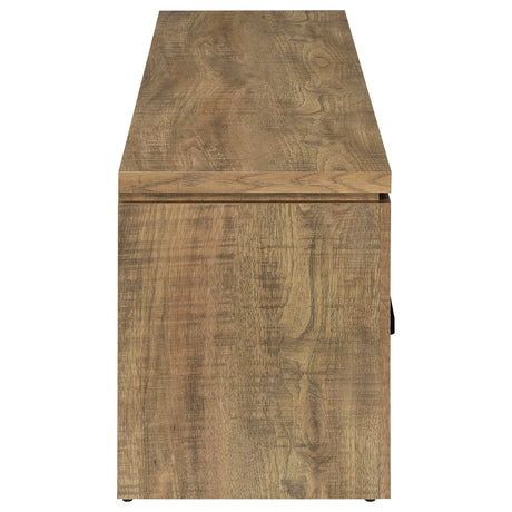 Elkton 59" 2-Drawer TV Stand - Rough Sawn Rustic Mango Finish with Black Pulls – view 10