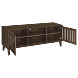 Sedona 60" TV Stand - Slatted 2-Door Media Console in Dark Pine on Wood Legs – view 3