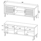 Sedona 60" TV Stand - Slatted 2-Door Media Console in Dark Pine on Wood Legs – view 12