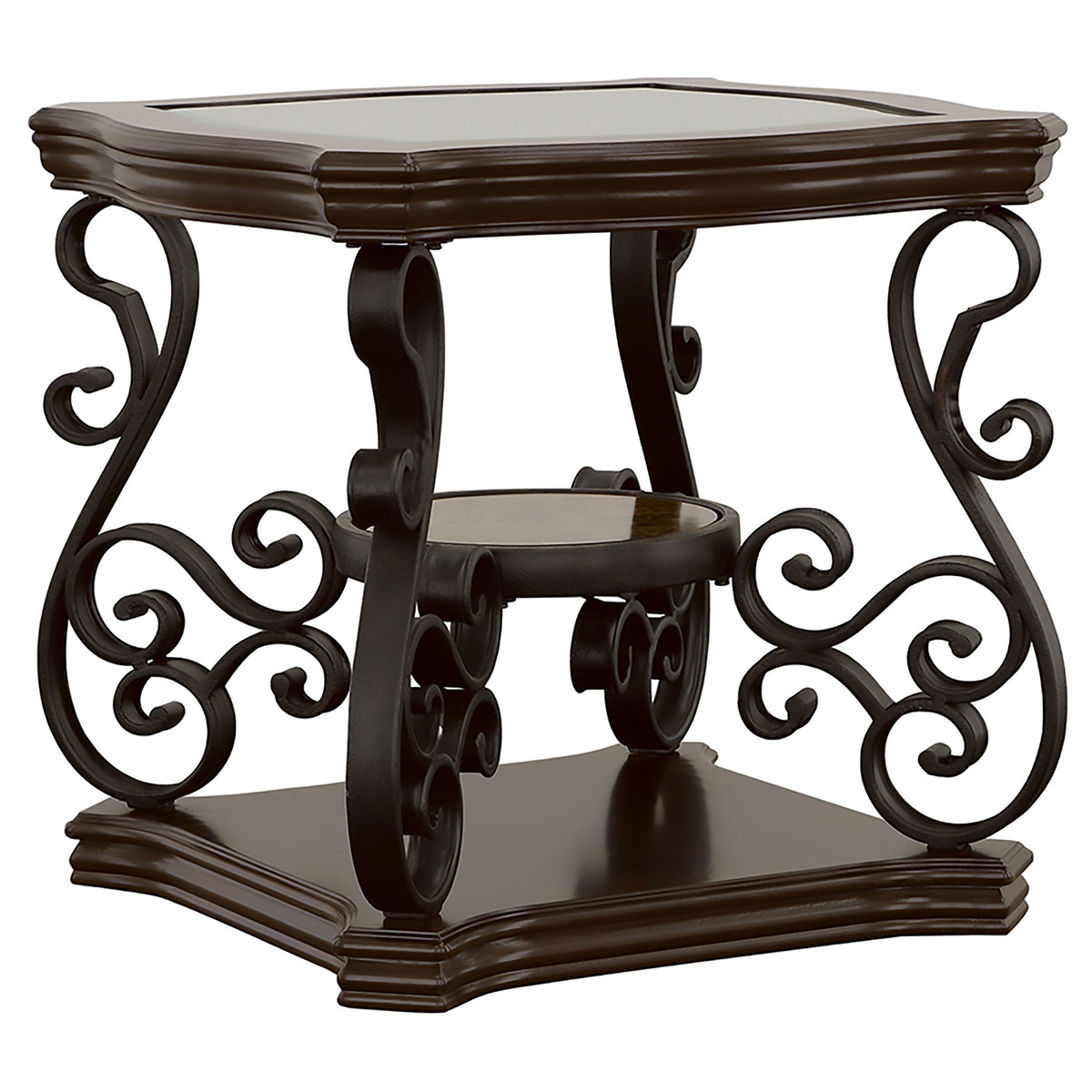 Laney Glass Top Coffee, End & Sofa Tables - End Table