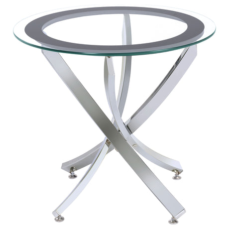 Brooke Round Glass Top Coffee Table & End Table - Round End Table