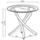 Brooke Round Glass Top Coffee Table & End Table - Crisscross Chrome Base with Black Frame, Table Sets – view 19