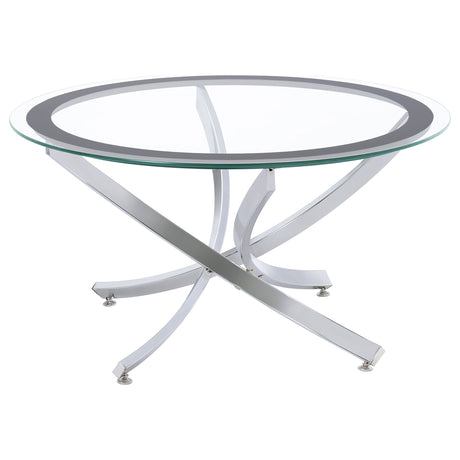 Brooke Round Glass Top Coffee Table & End Table - Round Coffee Table