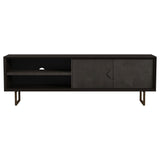 Marsden 70" Mango Wood TV Stand - Charcoal Black with Ornate Iron Hardware & Bracket Legs – view 5