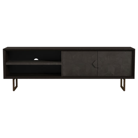 Marsden 70" Mango Wood TV Stand - Charcoal Black with Ornate Iron Hardware & Bracket Legs – view 5