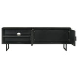 Marsden 70" Mango Wood TV Stand - Charcoal Black with Ornate Iron Hardware & Bracket Legs – view 6