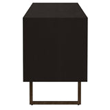 Marsden 70" Mango Wood TV Stand - Charcoal Black with Ornate Iron Hardware & Bracket Legs – view 7