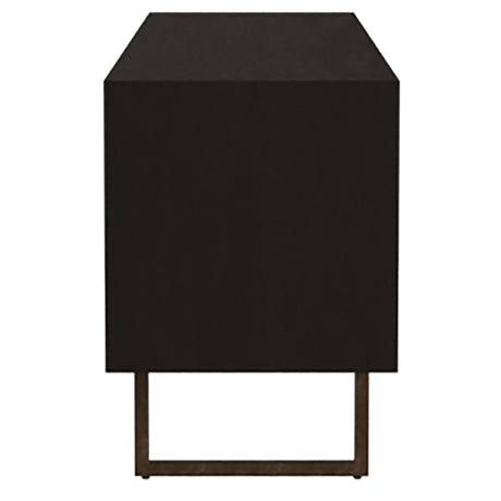 Marsden 70" Mango Wood TV Stand - Charcoal Black with Ornate Iron Hardware & Bracket Legs – view 7