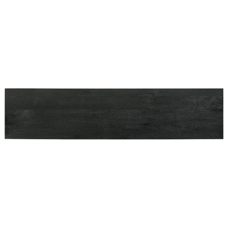 Marsden 70" Mango Wood TV Stand - Charcoal Black with Ornate Iron Hardware & Bracket Legs – view 9