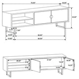 Marsden 70" Mango Wood TV Stand - Charcoal Black with Ornate Iron Hardware & Bracket Legs – view 11