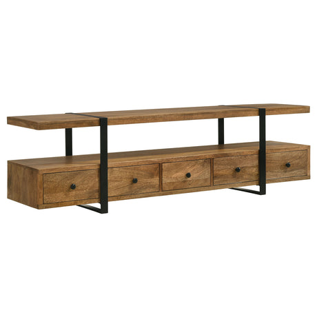 Otto 70" Mango Wood TV Stand with 5 Drawers - 