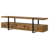 Otto 70" Mango Wood TV Stand with 5 Drawers - Rustic Brown with Gunmetal Legs – view 6