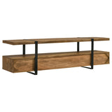 Otto 70" Mango Wood TV Stand with 5 Drawers - Rustic Brown with Gunmetal Legs – view 8