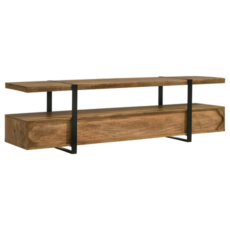 Otto 70" Mango Wood TV Stand with 5 Drawers - Rustic Brown with Gunmetal Legs – view 8