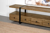Otto 70" Mango Wood TV Stand with 5 Drawers - Rustic Brown with Gunmetal Legs – view 12