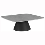 Eason 2-Piece Nesting Coffee Table Set - Concrete-Look Tops on Black Conical Bases – view 3