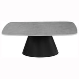 Eason 2-Piece Nesting Coffee Table Set - Concrete-Look Tops on Black Conical Bases – view 4