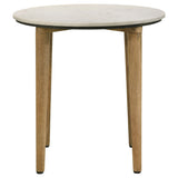 Aldis Round Marble Top Coffee & End Table - White Marble on Natural Mango Wood Tapered Legs – view 12